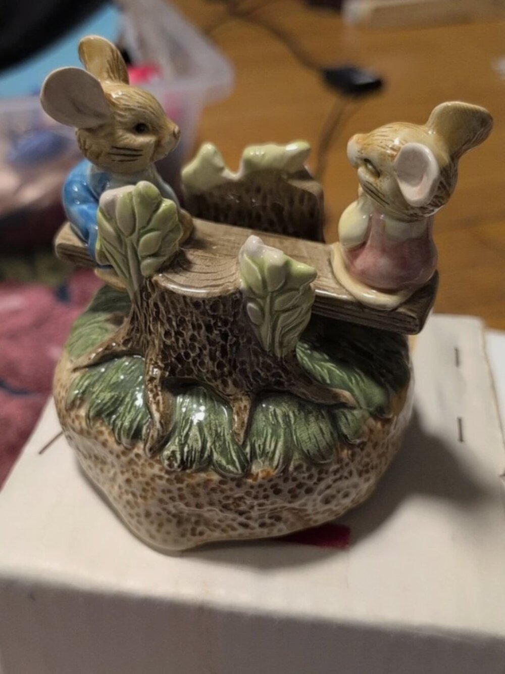 Otagiri Animated Mice On See Saw Music Box Tune